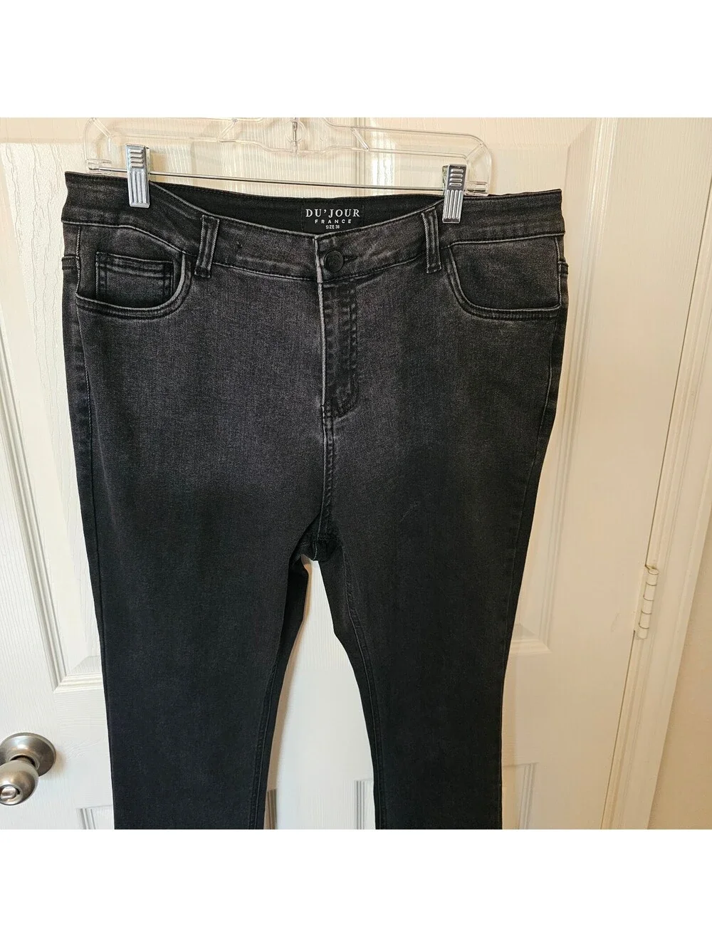 Du'Jour France Mens Streetwear Stacked Two-tone Black Jeans size 38 - Picture 2 of 8